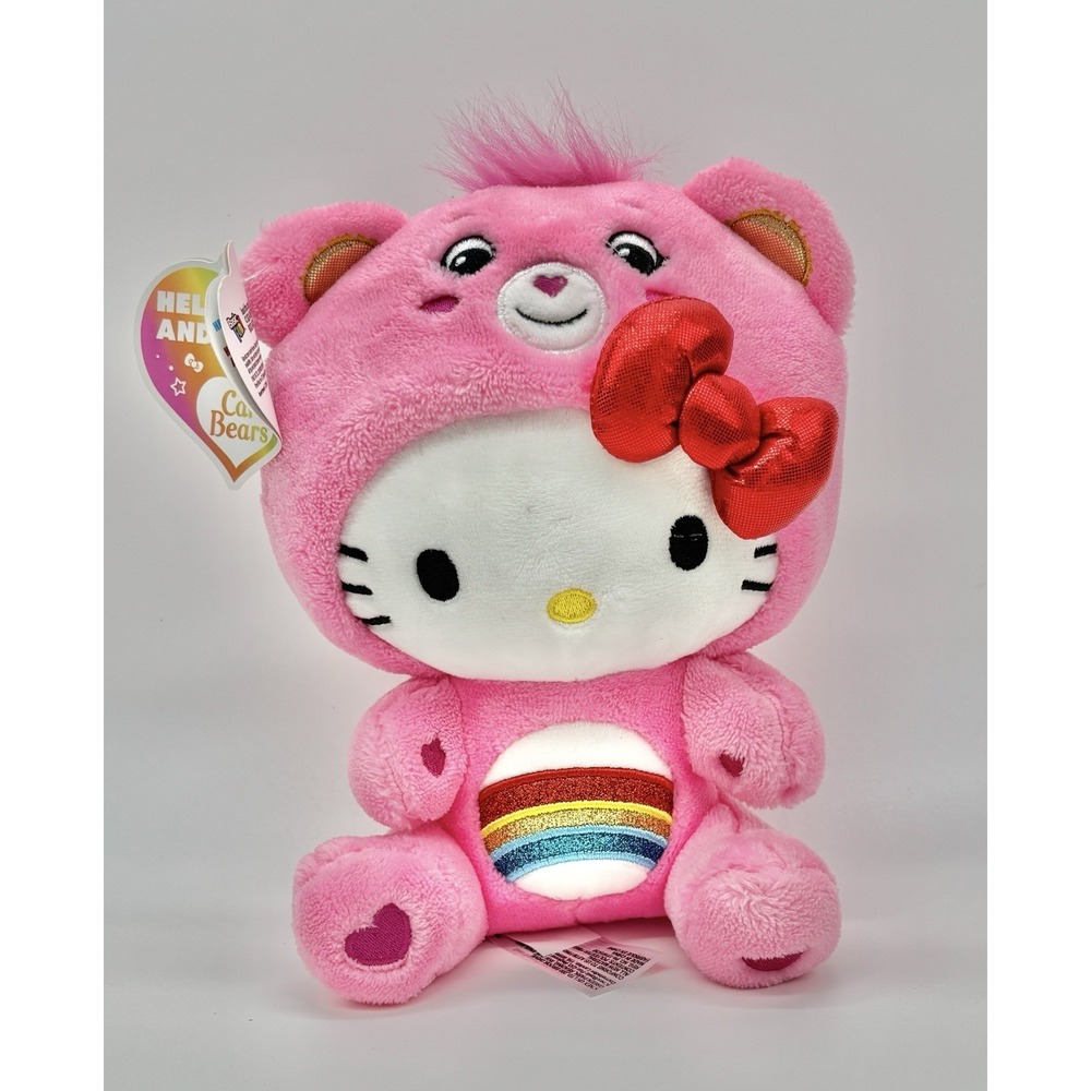 2024 Hello Kitty x Care Bears Cheer Bear Plush 9'' Basic Fun NWT Sanrio Corssove